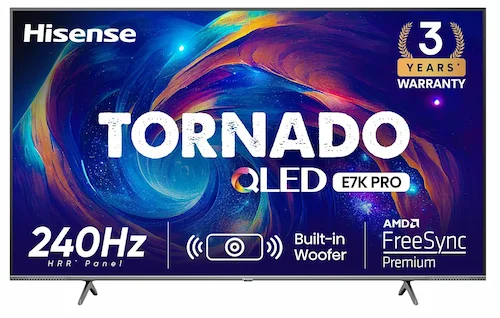 Hisense 139 cm (55 inches) Tornado Series 4K Ultra HD Smart QLED TV