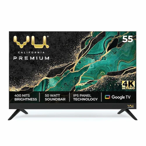 Vu 139 cm (55 inches) Premium Series 4K Ultra HD Smart LED Google TV